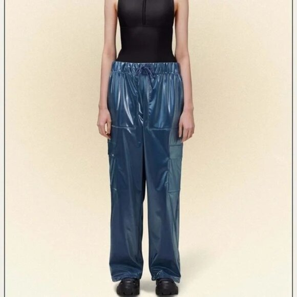 Rains Waterproof Rain Pants, color Sonic Blue, Size Large, NWT, MSRP $140 - Picture 1 of 12